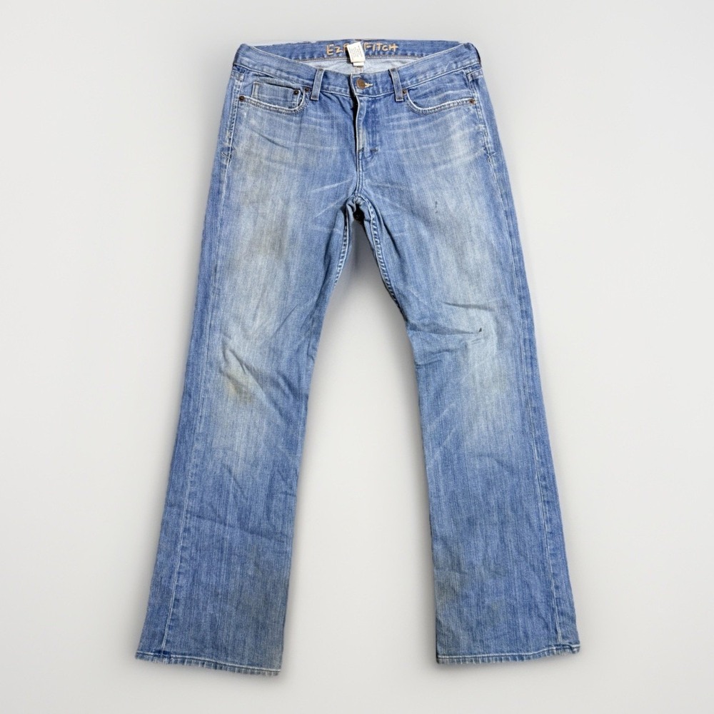 Ezra Fitch Bootcut Jeans Women 29 Blue Good Distressed Y2K Light Wash Denim
